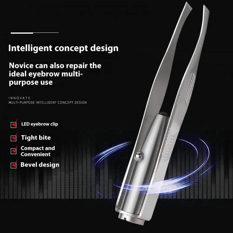 Stainless Steel Eyebrow Clip with LED Light