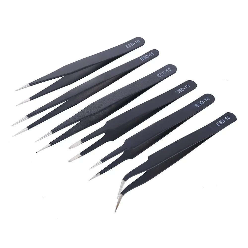 6Pcs Anti-static ESD Tweezers Maintenance