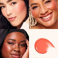 Rare Beauty Liquid Blush in Joy showcased on diverse models, demonstrating a natural, healthy glow.