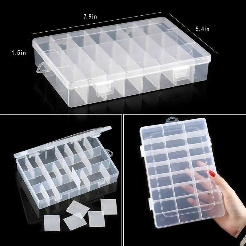 Transparent Plastic Storage Jewelry Box Compartment