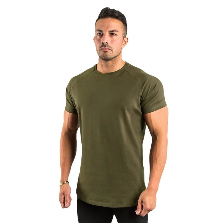 Fitness T-Shirt Men Bodybuilding Short Sleeve Sport Running