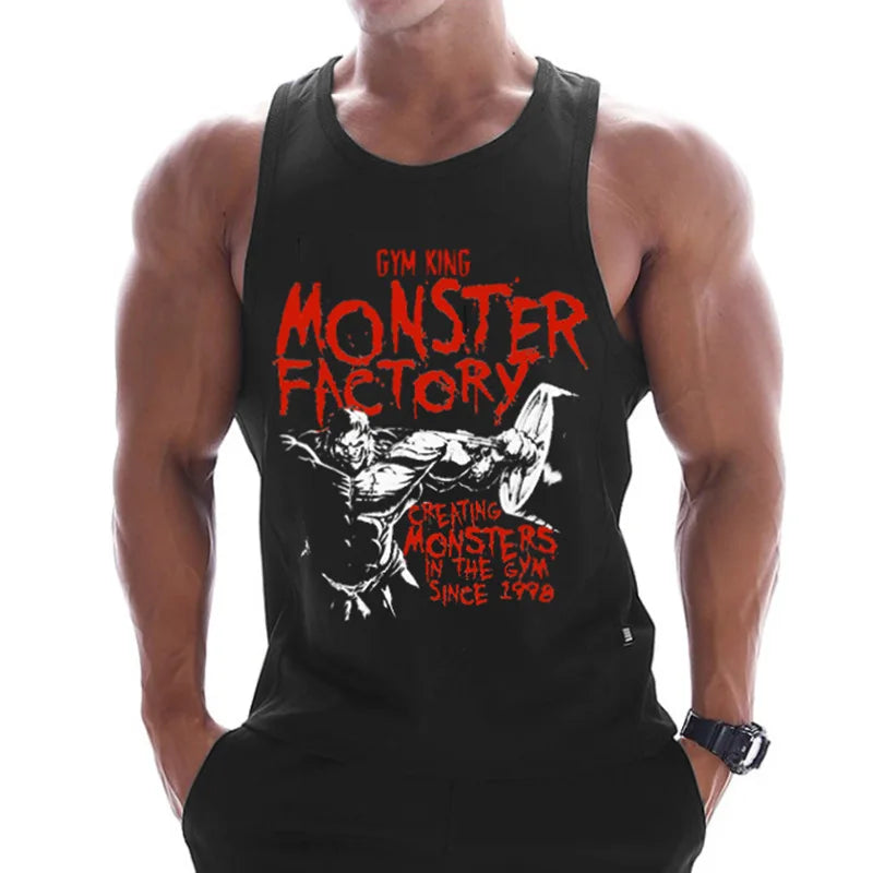 Fitness Clothing Men Muscle Shirt Cotton Men