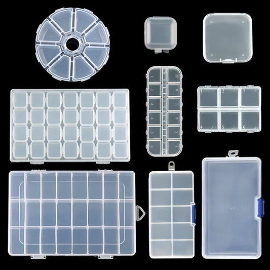 Transparent Plastic Storage Jewelry Box Compartment