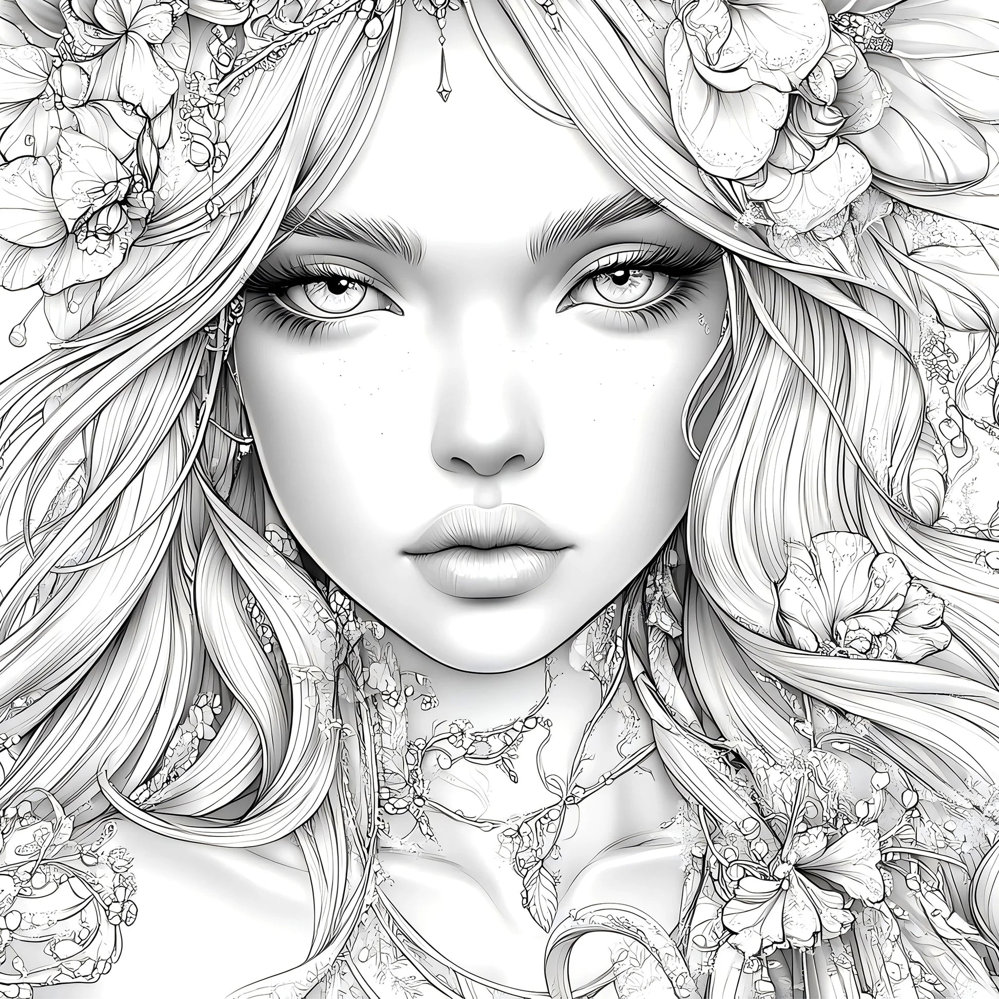 Beautiful Women in Bloom for Makeup Practice