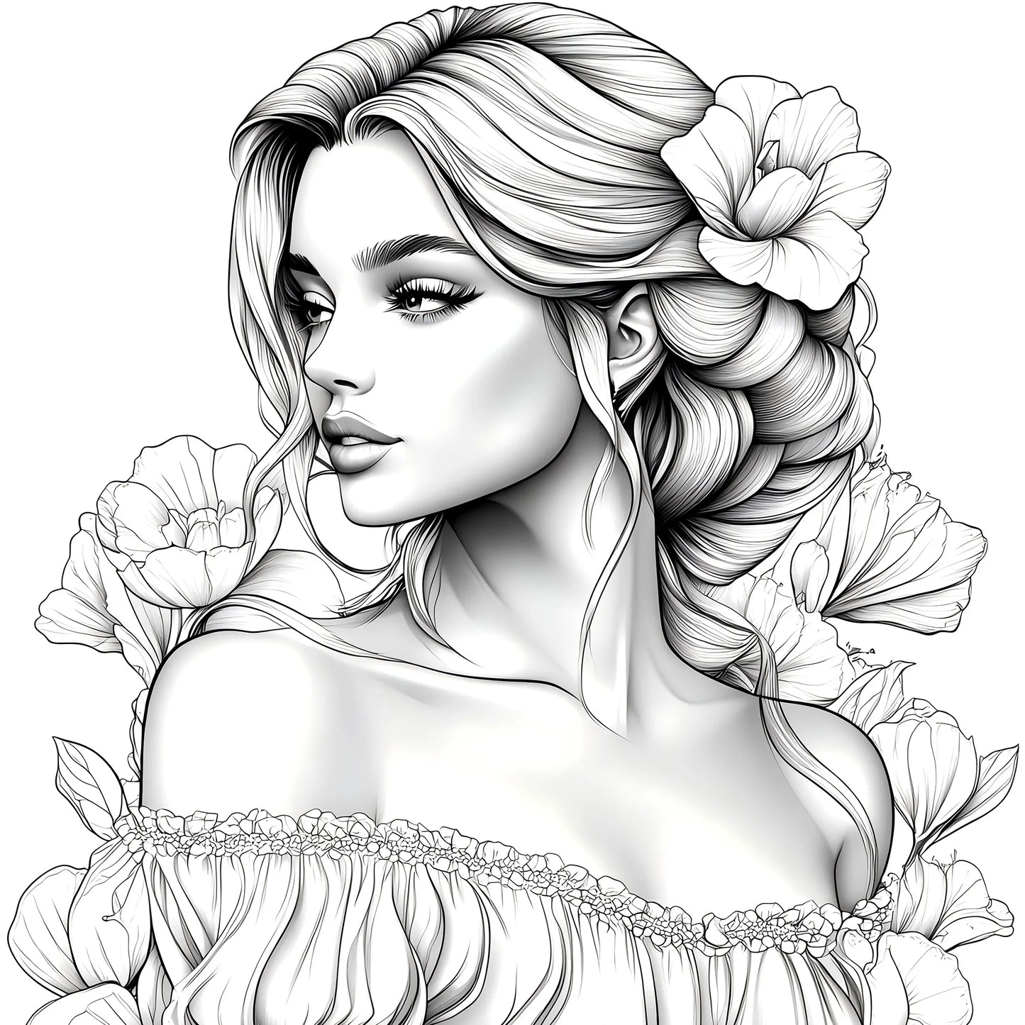 Beautiful Women in Bloom for Makeup Practice