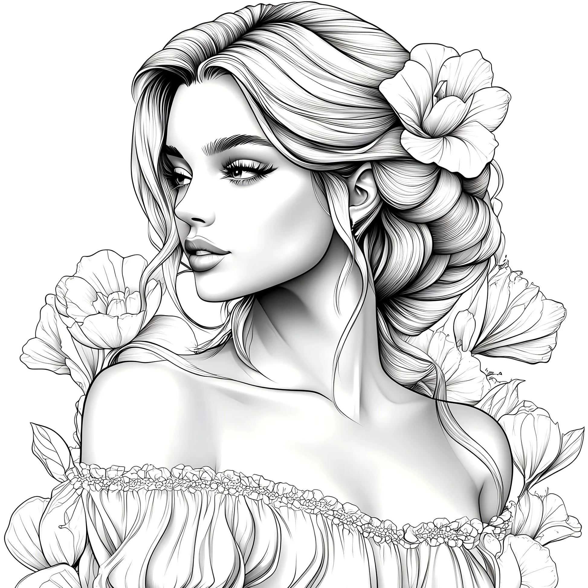 Beautiful Women in Bloom for Makeup Practice