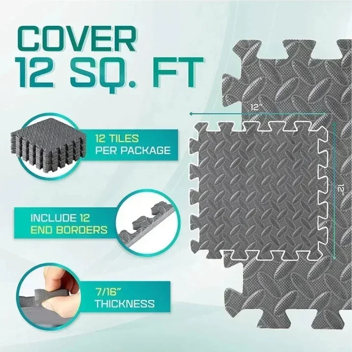 Fitness Floor Mat Foam Non-Slip Protection Tiles