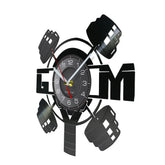 Fitness Wall Clock Vinyl Record LED Backlight Design
