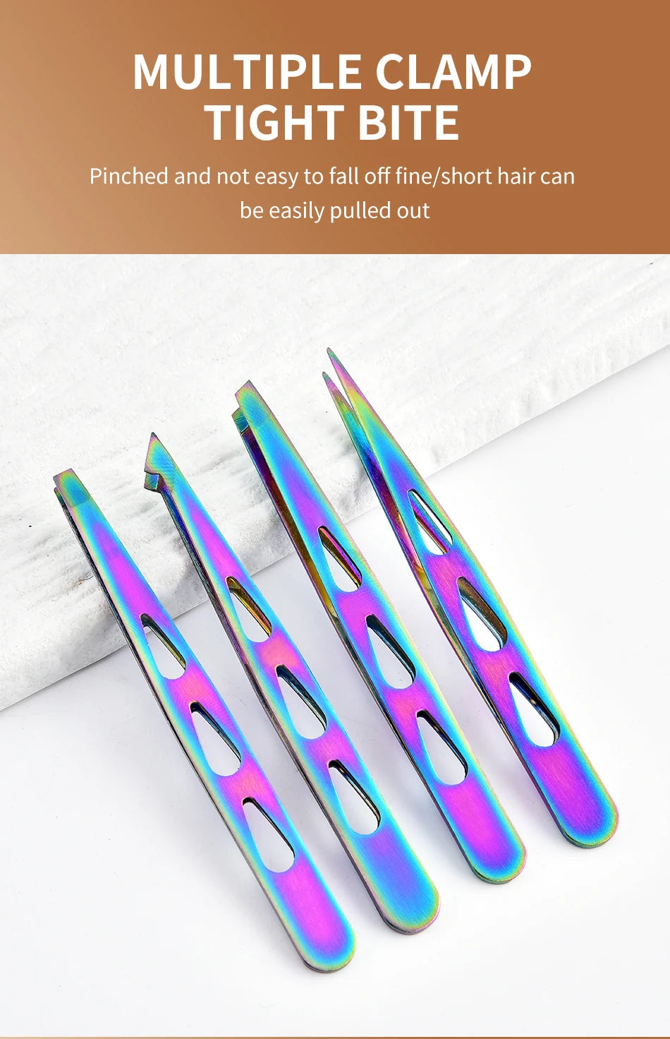 4pcs Eyebrow Tweezers Set - Professional Precision for Brow