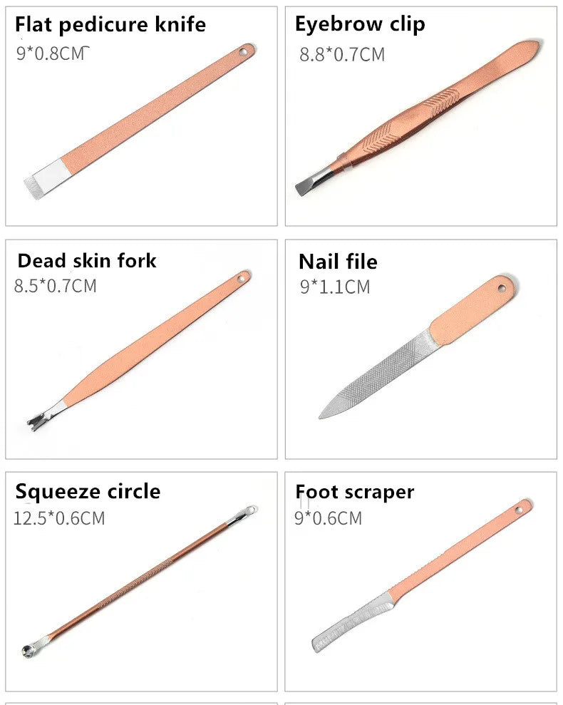 New Rose Gold& Black Nail Scissors Set Nail Clippers