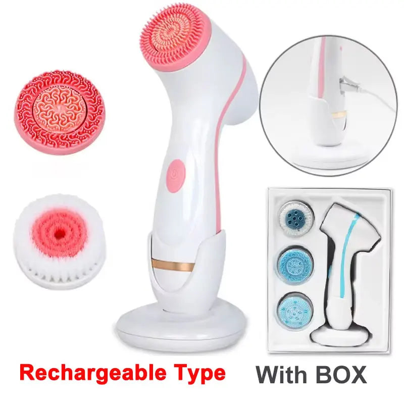 3 In 1 Electric Cleansing Brush Vibrations Facial Cleaner