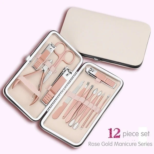 New Rose Gold& Black Nail Scissors Set Nail Clippers