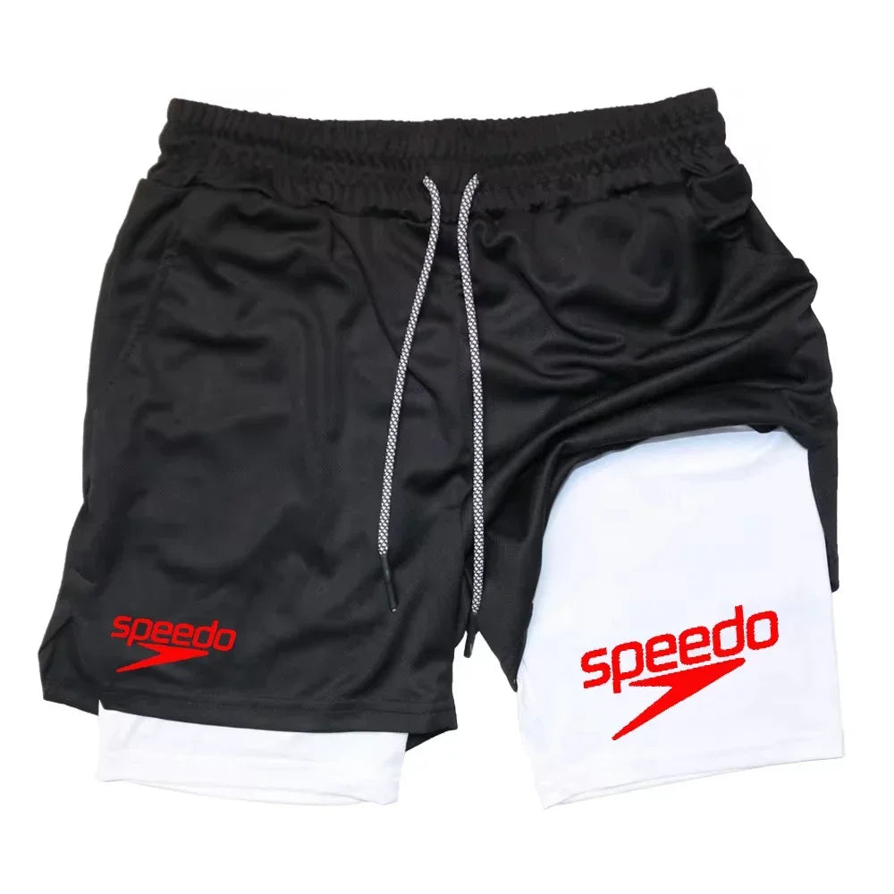 Fitness 2-in-1 training shorts suitable for men