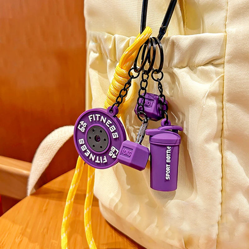 Fitness Keychain Colorful Gym Bag Charm for Fitness Lovers