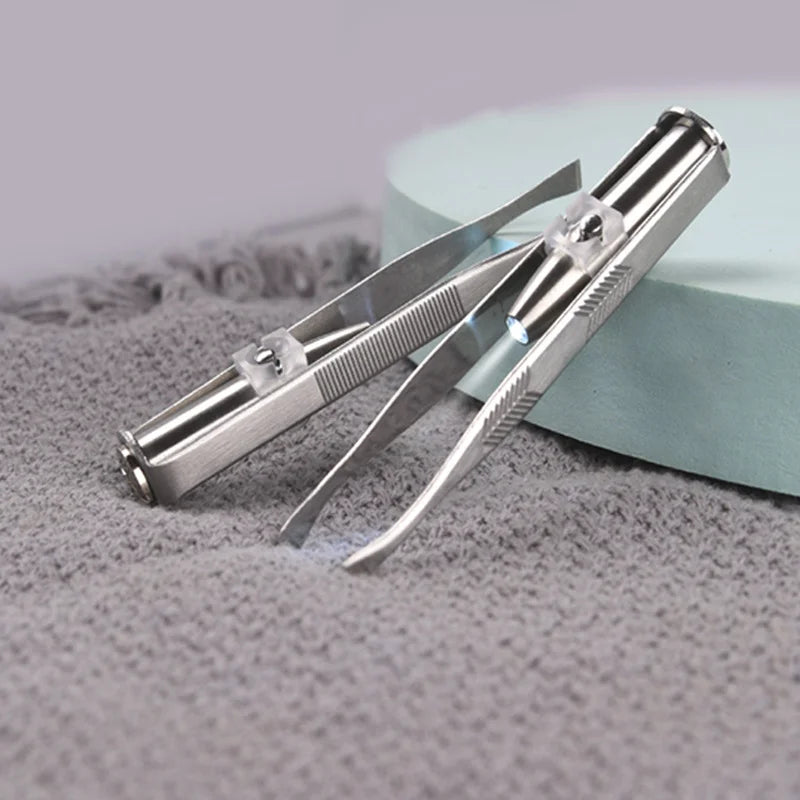 Stainless Steel Eyebrow Clip with LED Light
