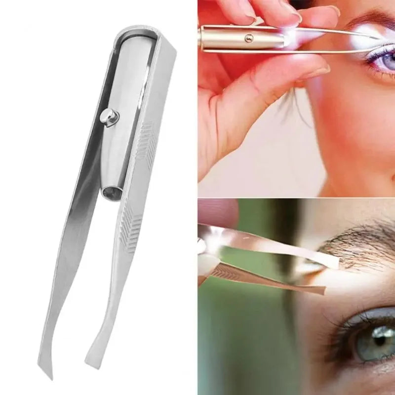 Stainless Steel Eyebrow Clip with LED Light