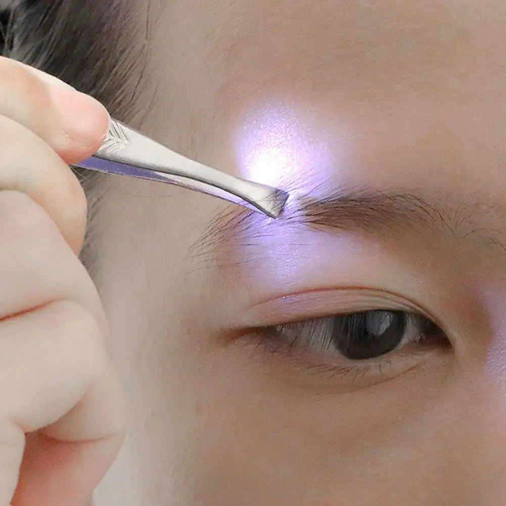 Stainless Steel Eyebrow Clip with LED Light