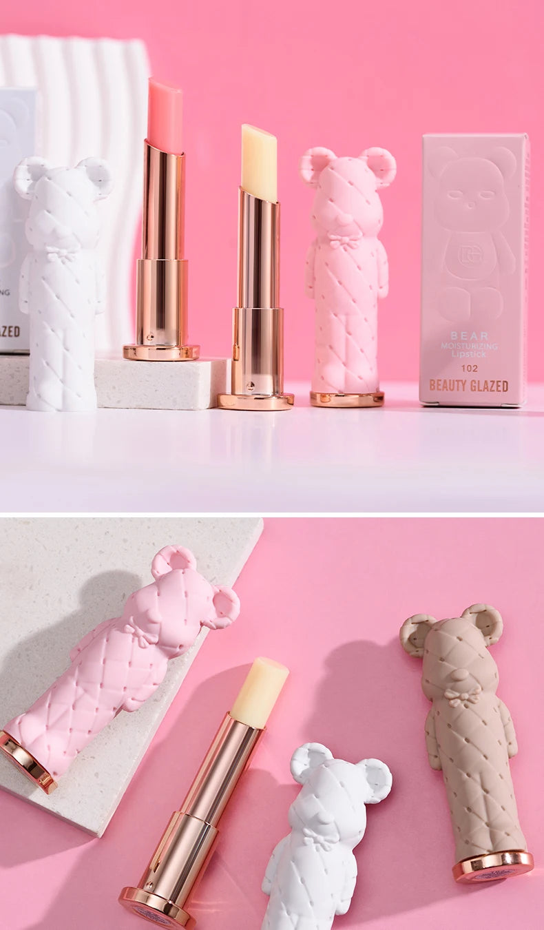 Beauty Glazed Bear Moisturizing Lipstick Colored Lip Balm
