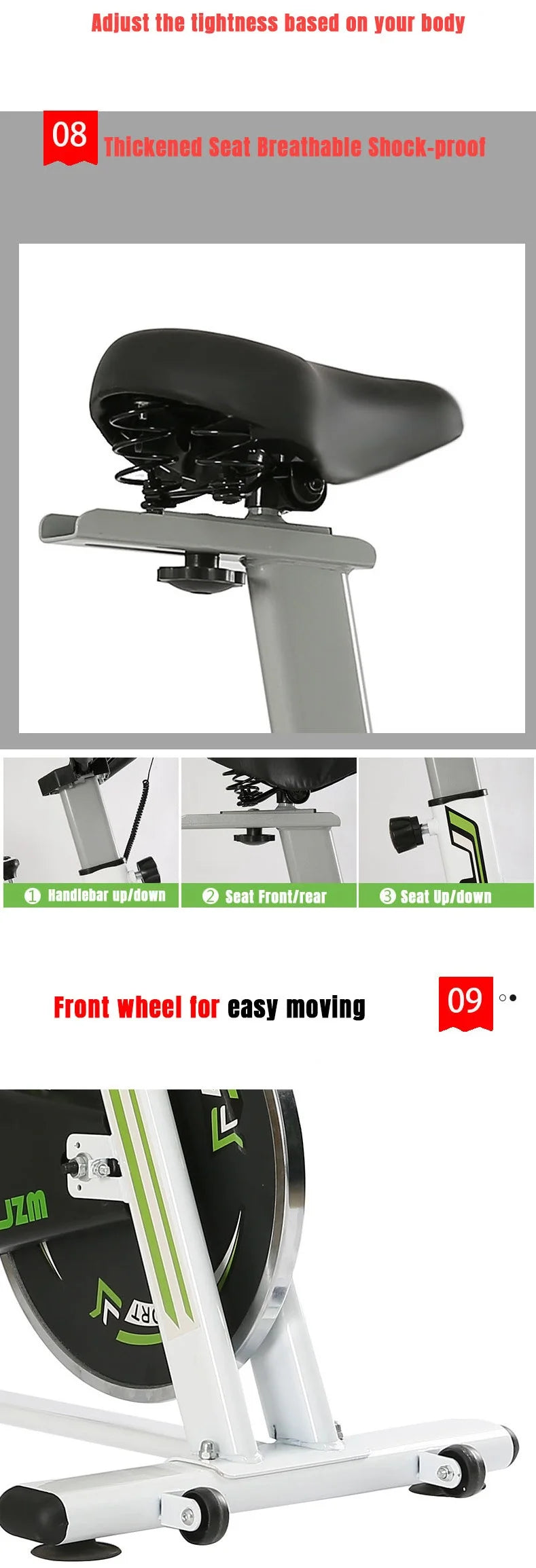 Indoor Cycling Bike with Magnetic Flywheel & LCD Monitor