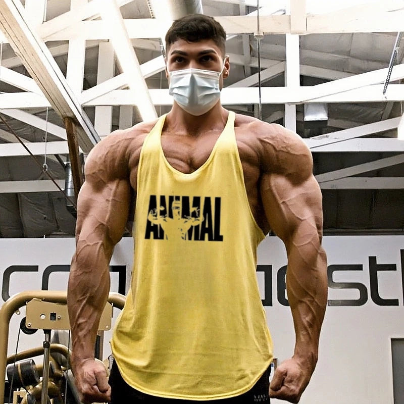 Men's Fitness Stringer Vest Cotton Y-Back Workout Tank