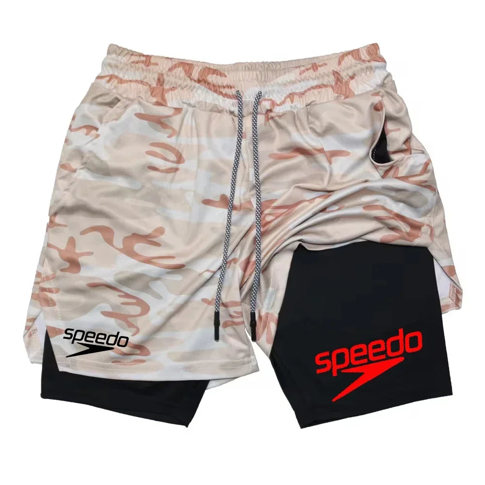 Fitness 2-in-1 training shorts suitable for men