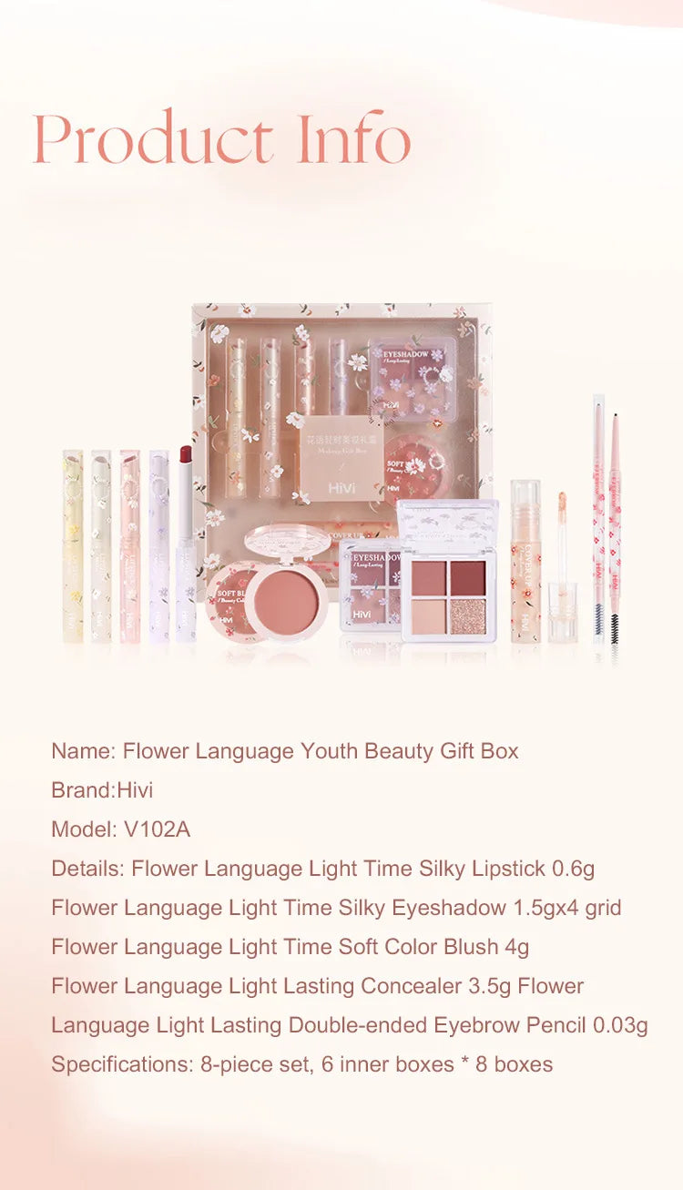 8-Piece Beauty Set with Lipstick Concealer Eyeshadow