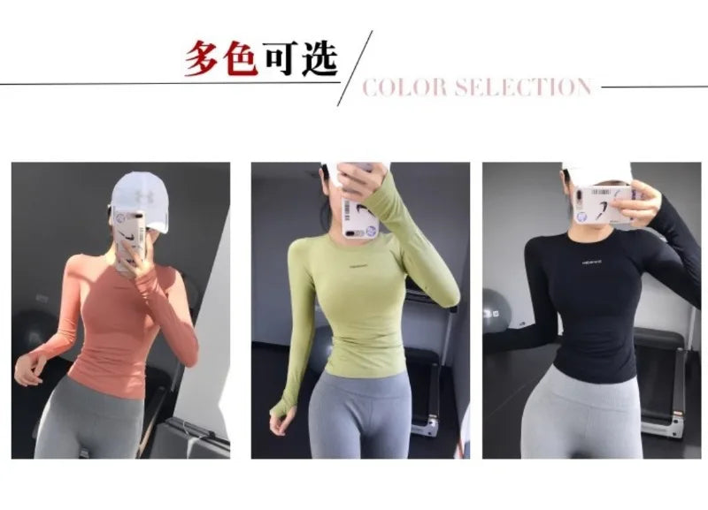 Fitness Tops Women Tight Sports Long Sleeve Yoga Clothing