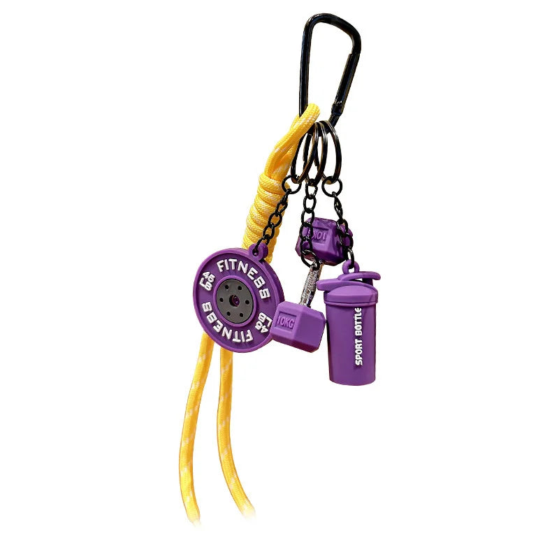 Fitness Keychain Colorful Gym Bag Charm for Fitness Lovers