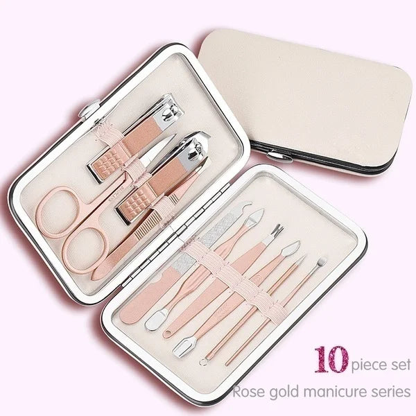 New Rose Gold& Black Nail Scissors Set Nail Clippers