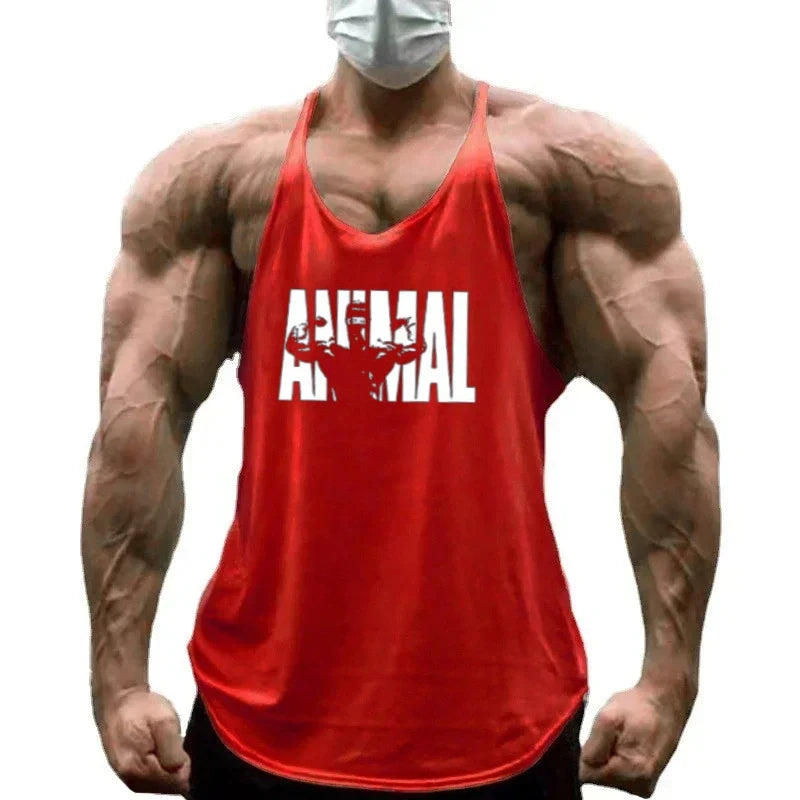 Men's Fitness Stringer Vest Cotton Y-Back Workout Tank