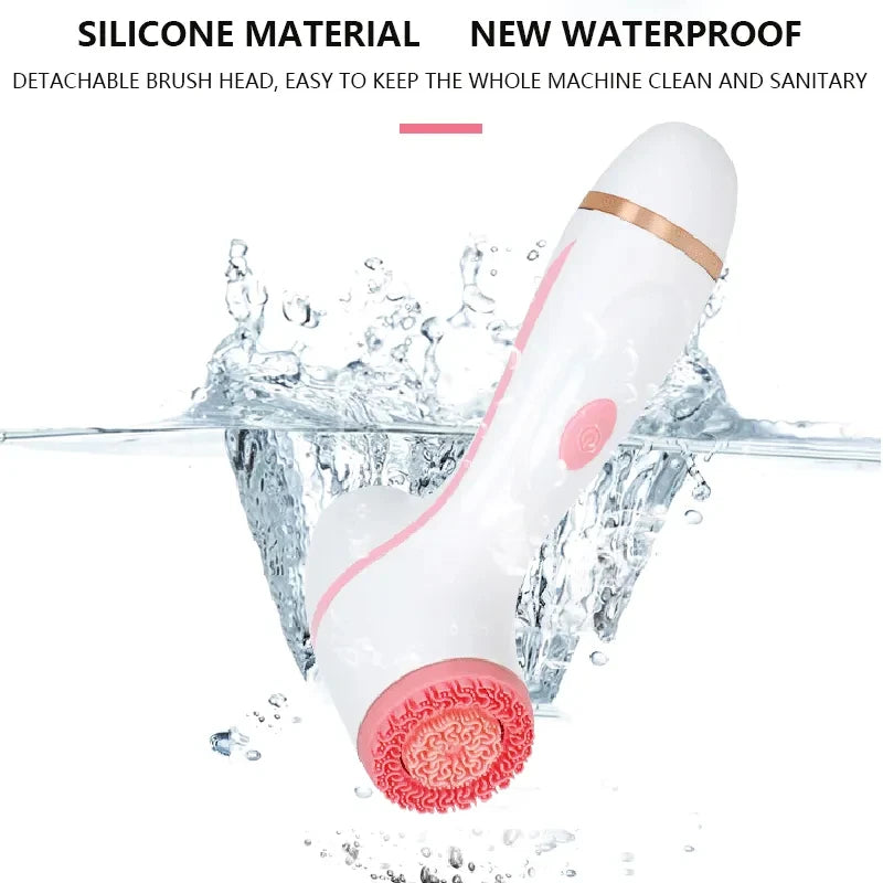 3 In 1 Electric Cleansing Brush Vibrations Facial Cleaner