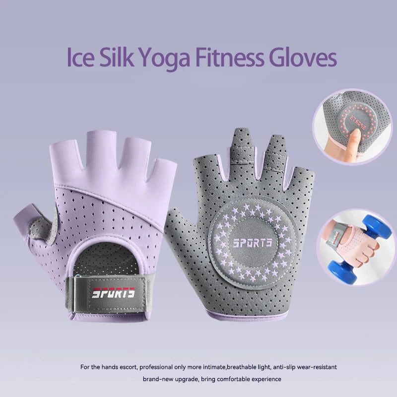 Fitness Yoga Gloves for Men Women Gym Hiking Summer Ice Silk