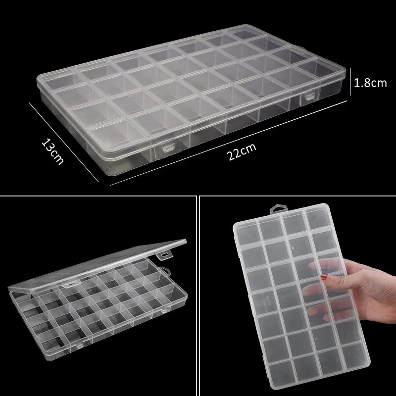 Transparent Plastic Storage Jewelry Box Compartment