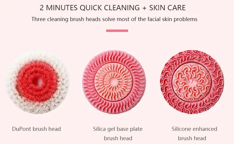 3 In 1 Electric Cleansing Brush Vibrations Facial Cleaner