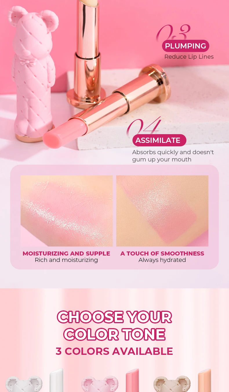 Beauty Glazed Bear Moisturizing Lipstick Colored Lip Balm