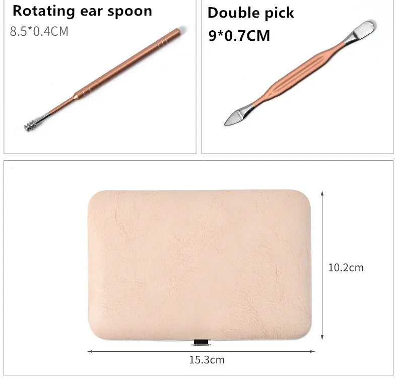 New Rose Gold& Black Nail Scissors Set Nail Clippers