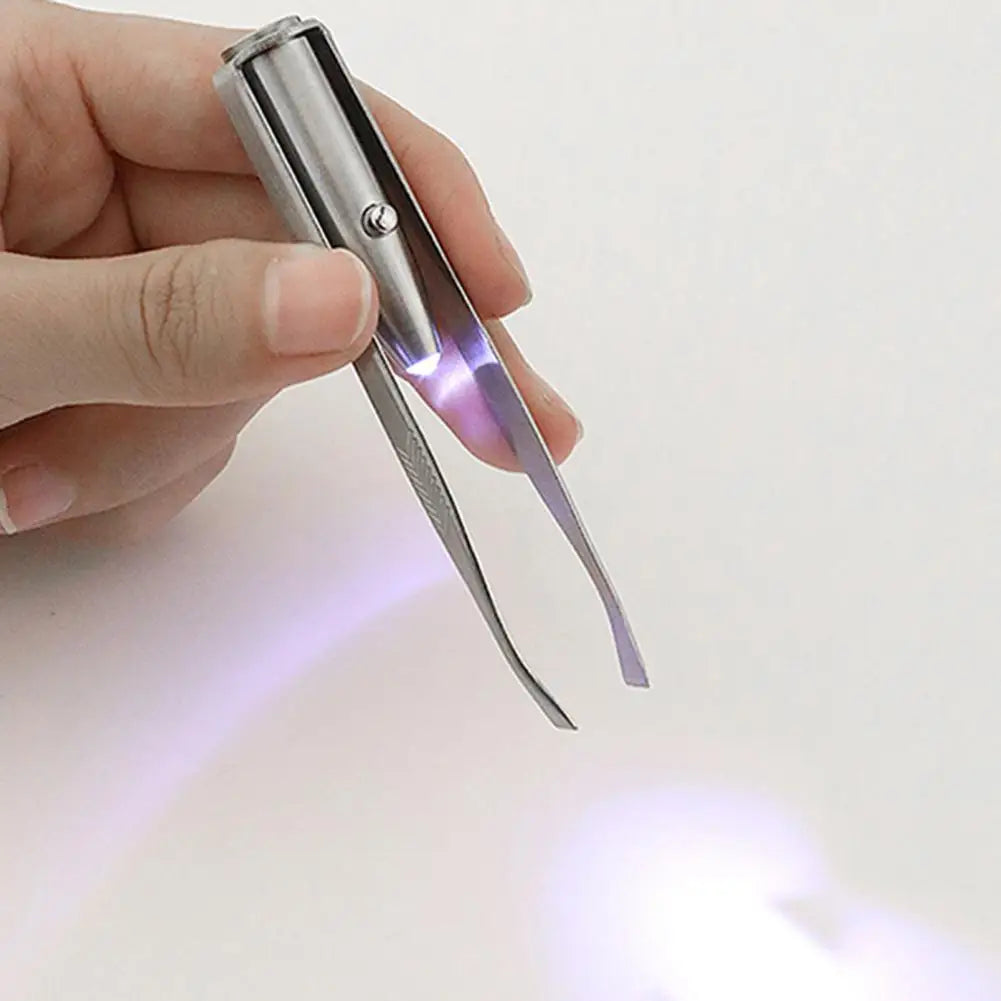 Stainless Steel Eyebrow Clip with LED Light