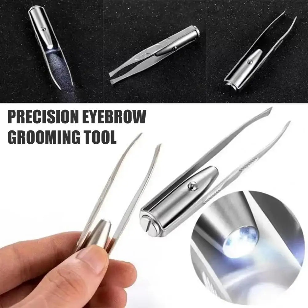Stainless Steel Eyebrow Clip with LED Light