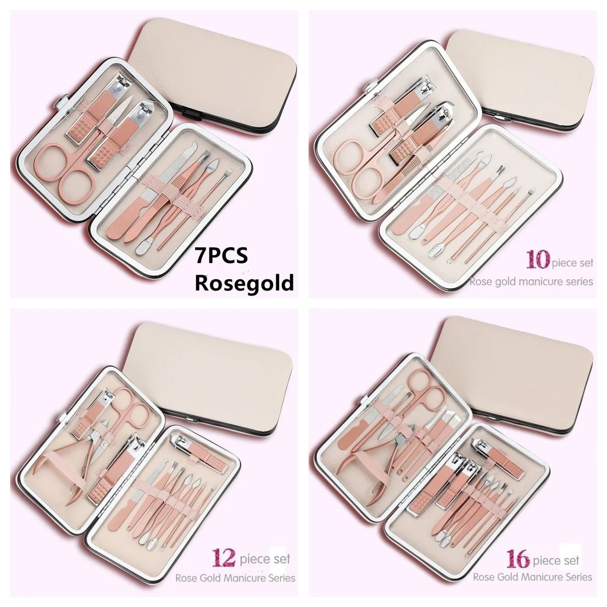 New Rose Gold& Black Nail Scissors Set Nail Clippers