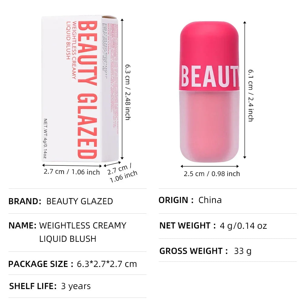 BEAUTY GLAZED 5 Colors Blush Serum Long Lasting Waterproof