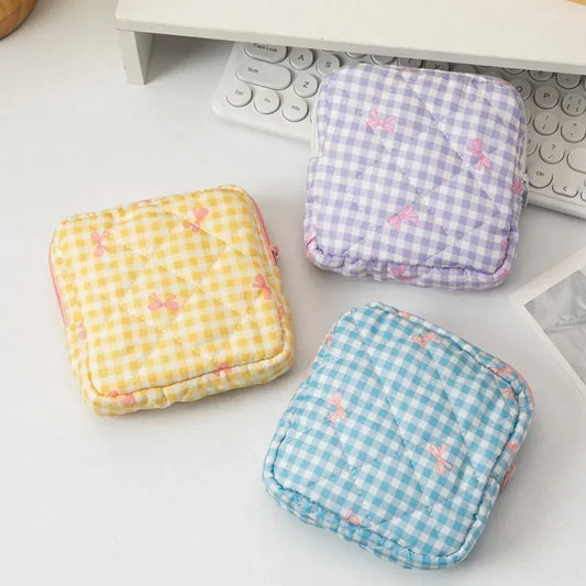 Heart Print Sanitary Napkins Storage Bag Feminine Period