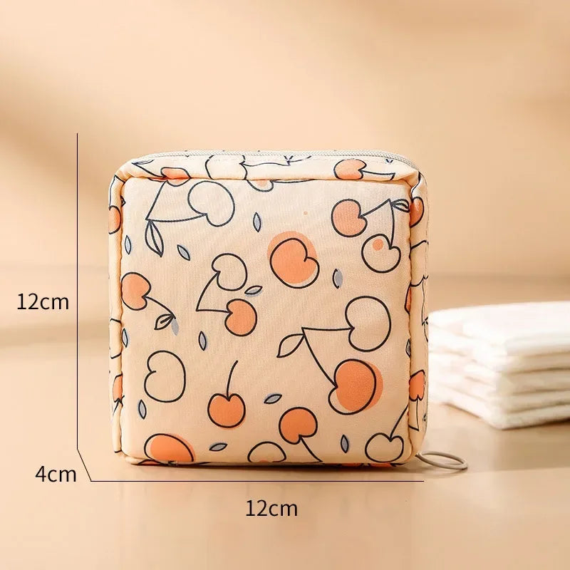Heart Print Sanitary Napkins Storage Bag Feminine Period