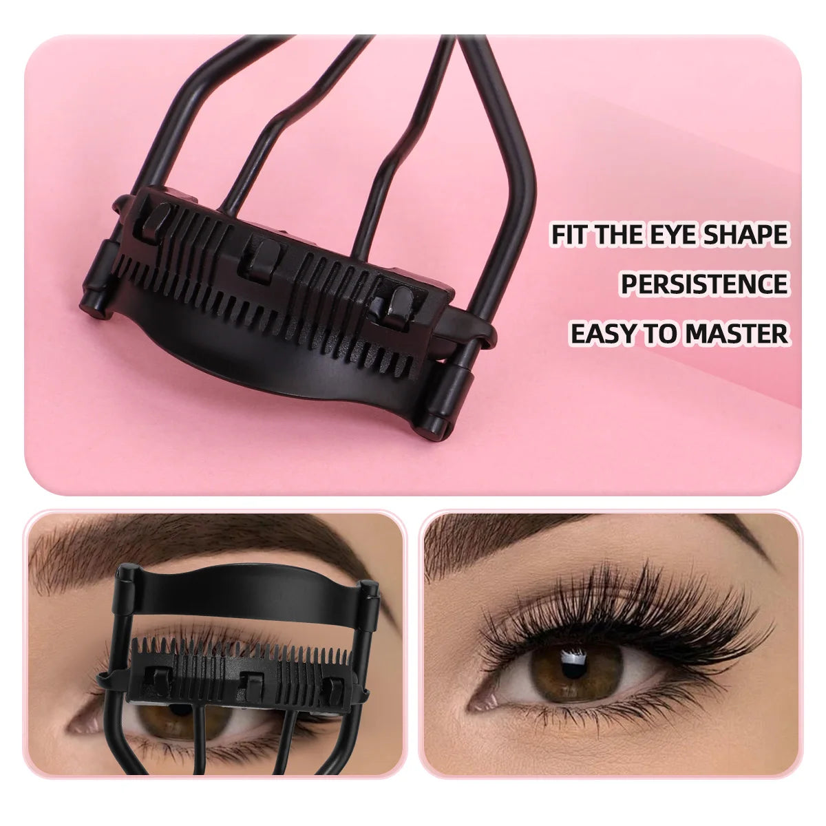 1 portable eyelash curler with 5 silicone pads