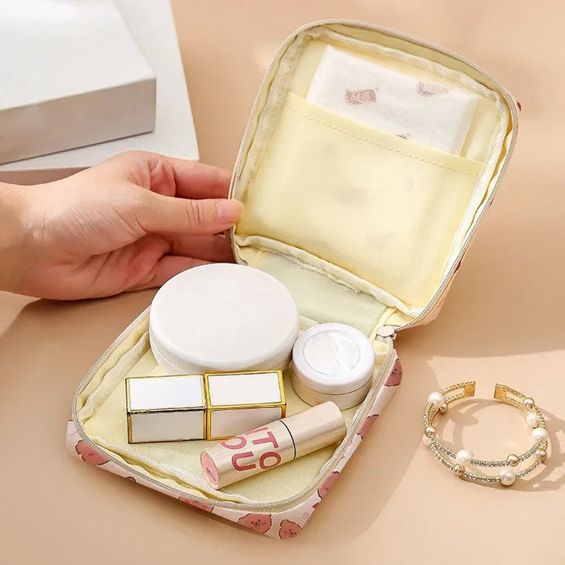 Heart Print Sanitary Napkins Storage Bag Feminine Period
