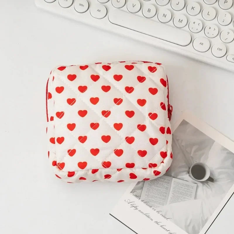 Heart Print Sanitary Napkins Storage Bag Feminine Period