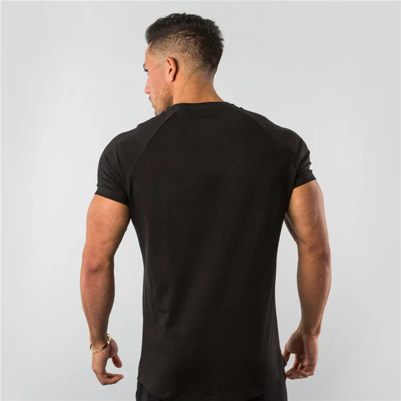 Fitness T-Shirt Men Bodybuilding Short Sleeve Sport Running