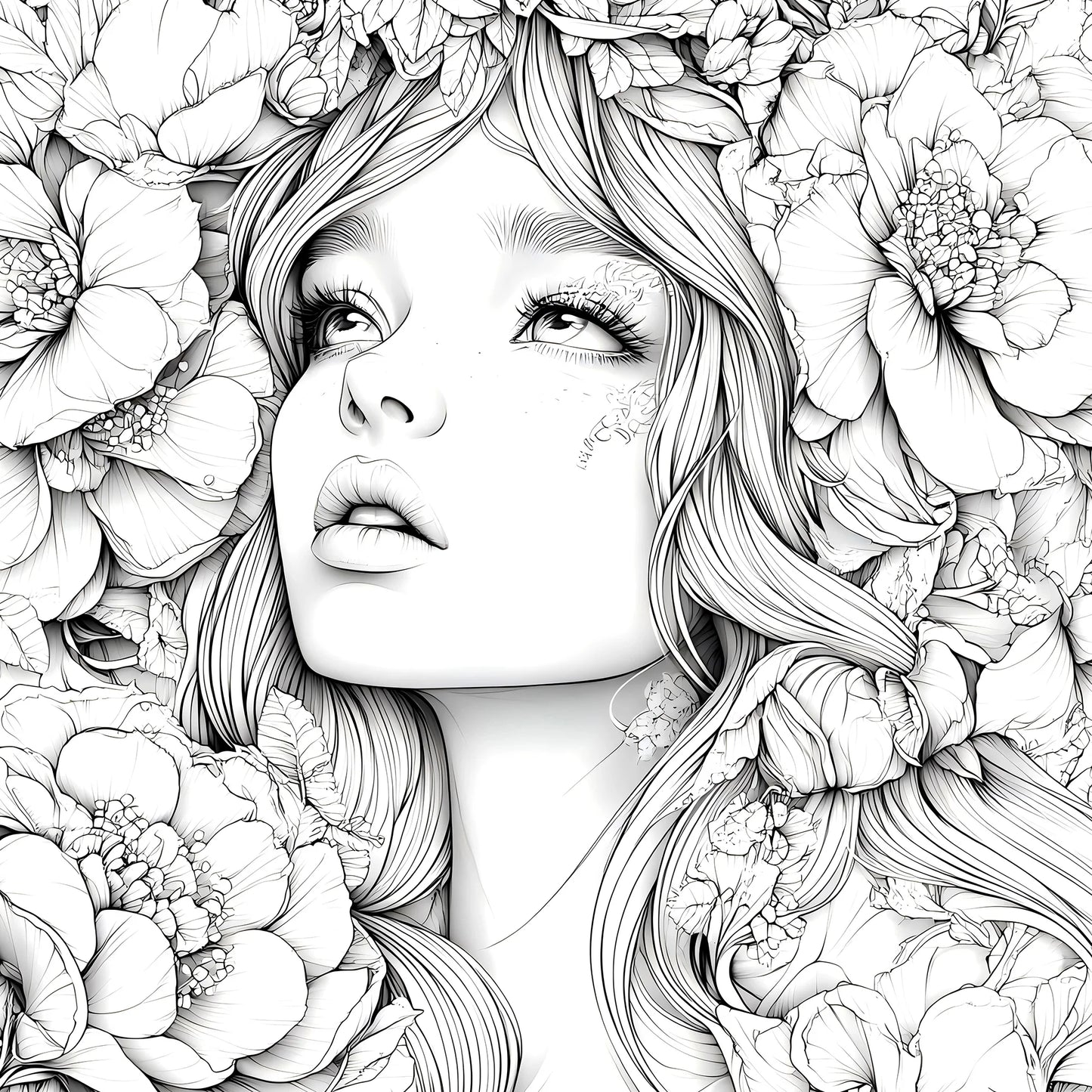 Beautiful Women in Bloom for Makeup Practice