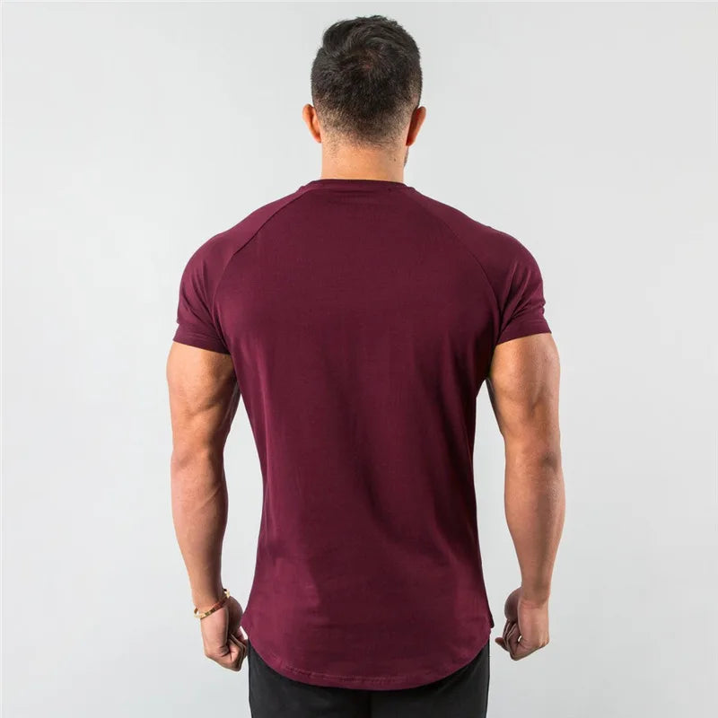 Fitness T-Shirt Men Bodybuilding Short Sleeve Sport Running