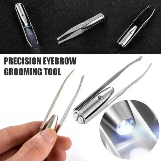 Stainless Steel Eyebrow Clip with LED Light