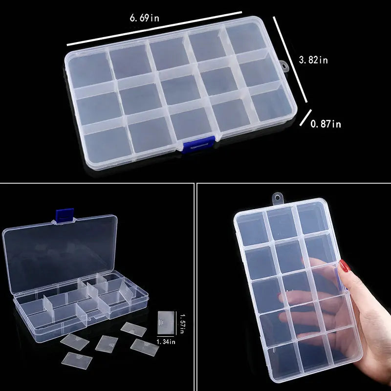 Transparent Plastic Storage Jewelry Box Compartment